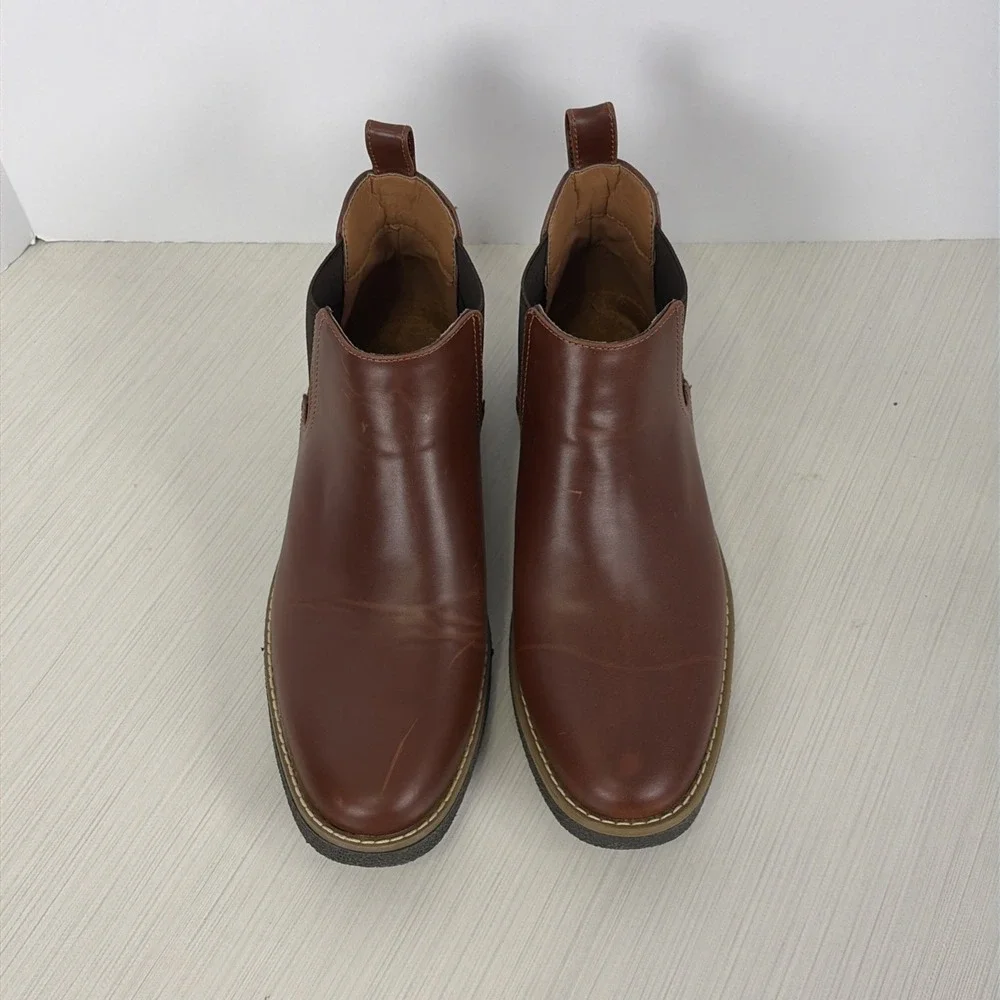Deer Stags Men's Rockland Dress Comfort Chelsea Boot Redwood/Dark Brown Size 9 M